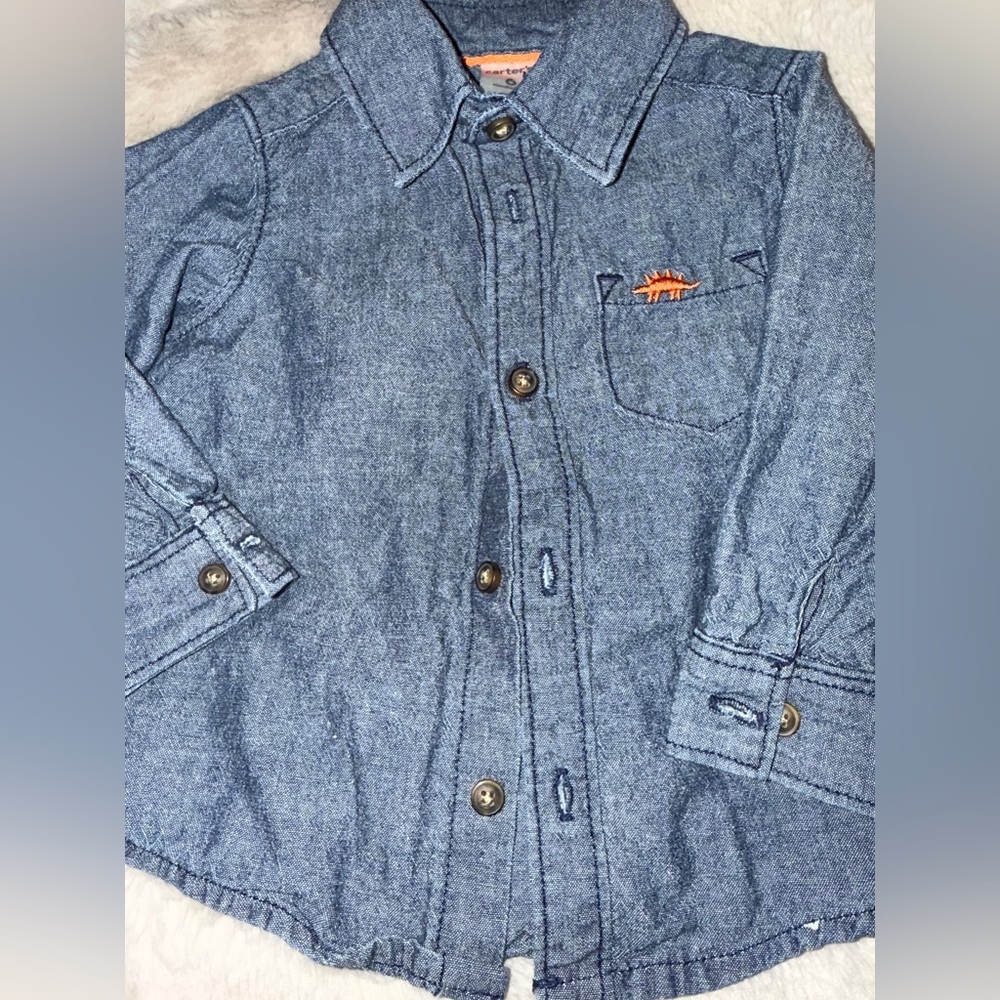 Blue Denim Button-Up Shirt